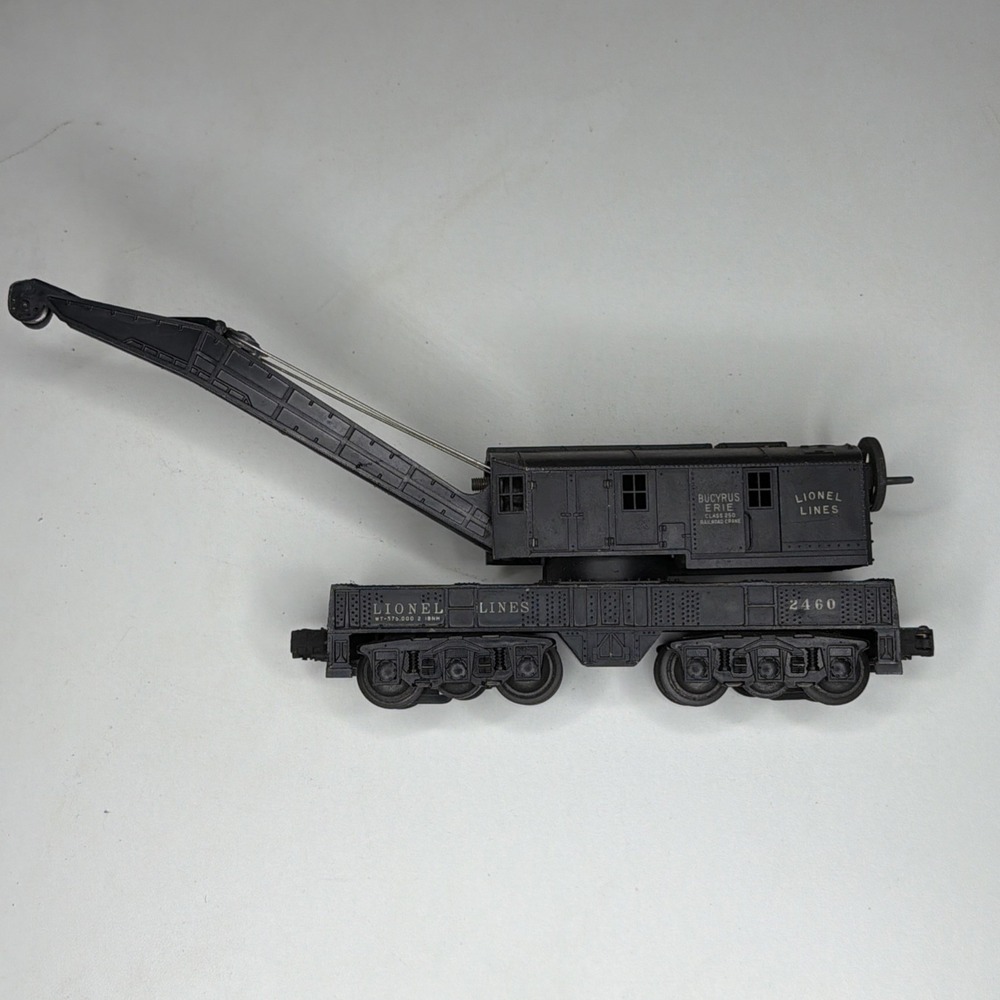 Lionel 12 Wheel Black Crane Car 2460, O Gauge Vintage Model Train - Picture 2 of 9